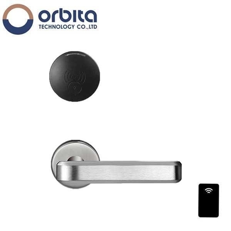ORBITA RFID Split Handle Electronic Hotel Lock Set with Software Encoder Card RF Energy Saving Switch -SILV OTC-S3079
